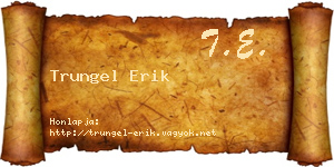 Trungel Erik névjegykártya